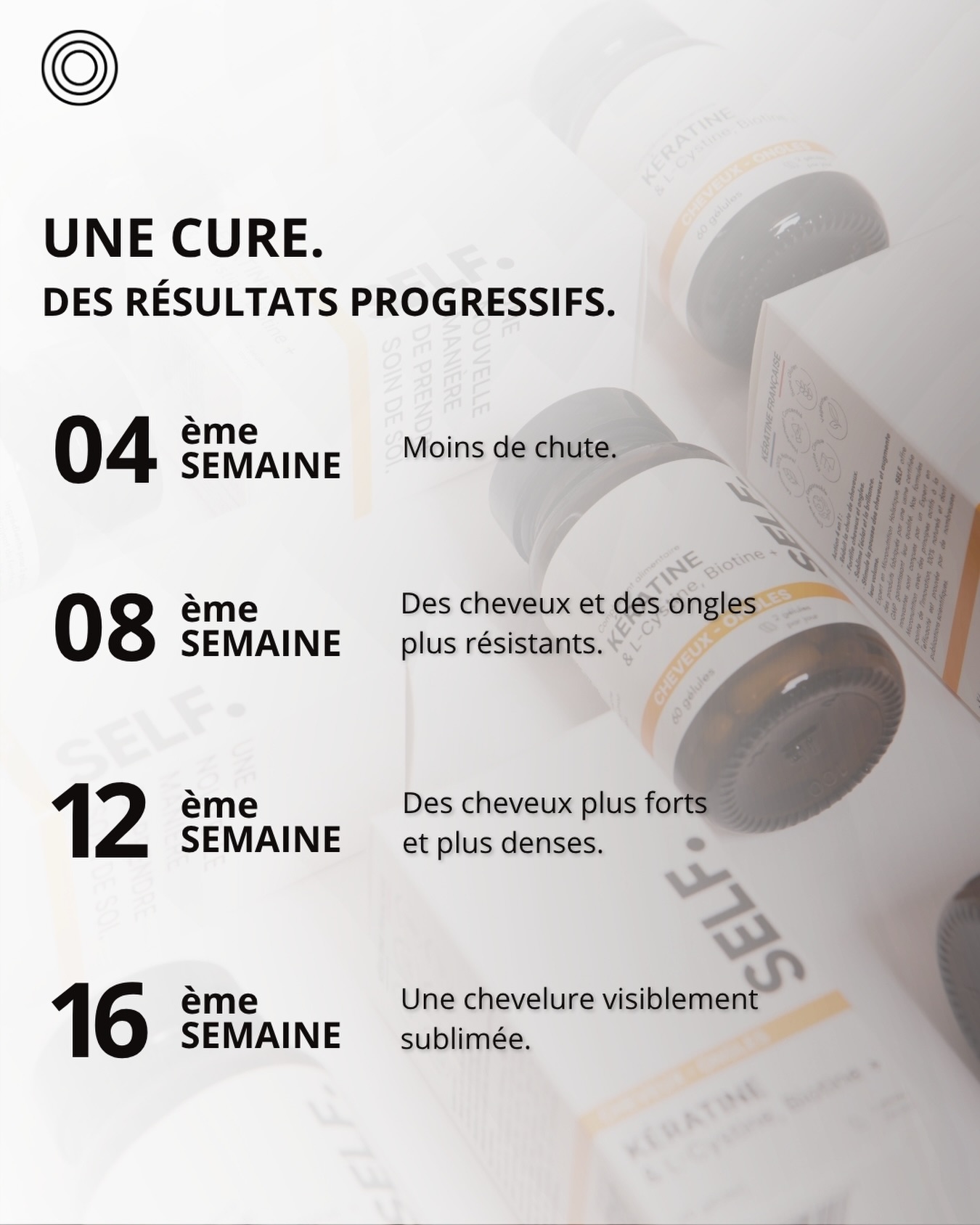 Les résultats se construisent avec la régularité. 🧡

4, 8, 12, 16 semaines… une cure, une évolution progressive, des cheveux accompagnés de l’intérieur. ✨

La clé ? La constance.

#self #keratin #bienêtre #healthjourney #haircare